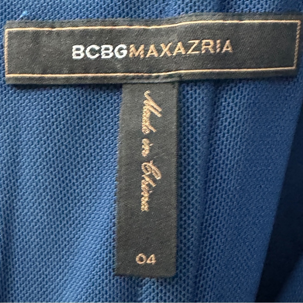 BCBGMAXAZRIA 4 Blue Tiered Satin Strap Dress Cocktail Party Formal - Picture 6 of 10